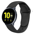 Silicone reverse buckle watch strap for Samsung Galaxy Active 2 in multiple colours on a grey background.