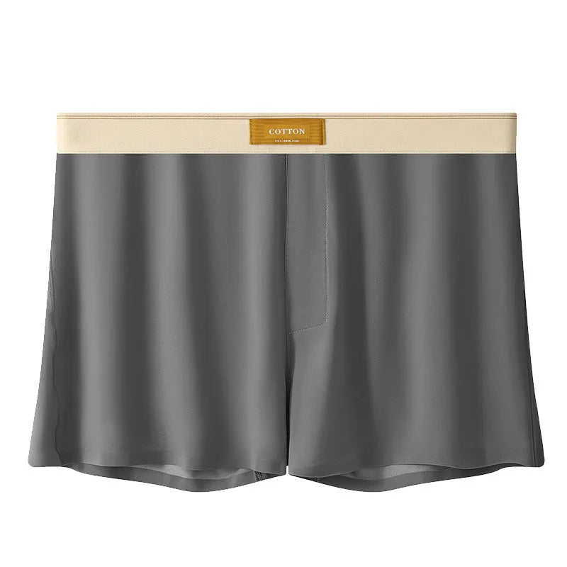 Men's solid colour ice silk underwear with loose fit and mid-waist design in multiple colour options