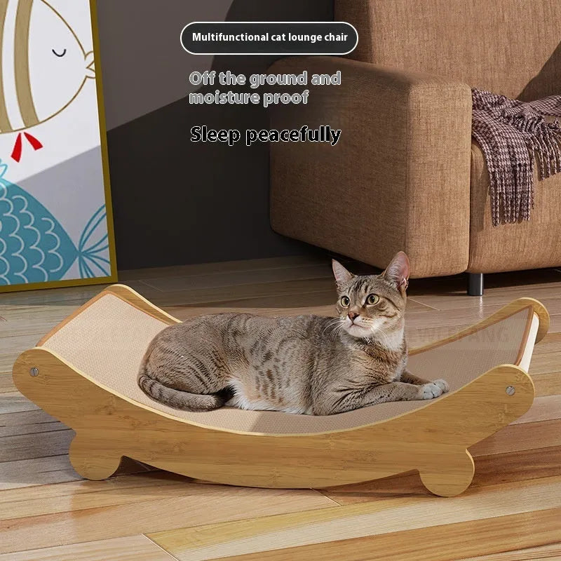 U-shaped sisal cat scratch lounge chair recliner in a pastoral style
