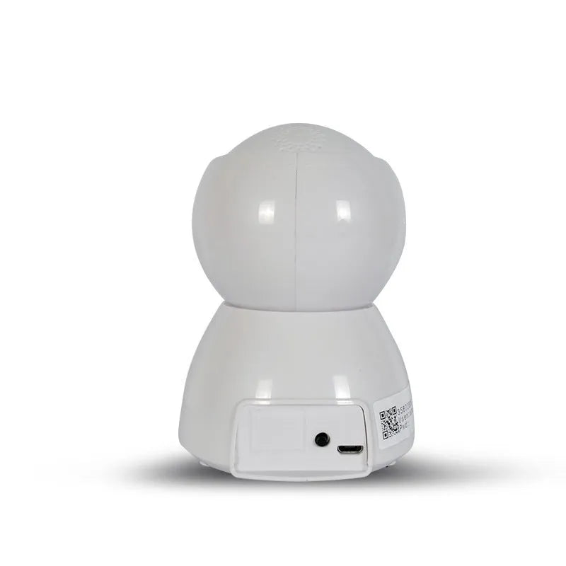 White 2MP 1080P wireless hemispherical indoor security camera with Wi-Fi and 64GB card slot