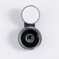 External mobile phone camera lens attachment with wide-angle capability and coloured LED lighting