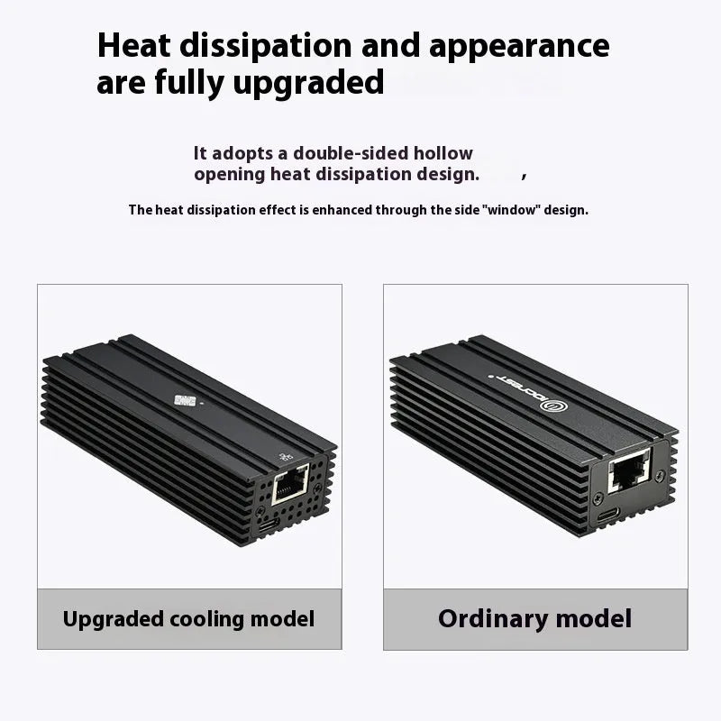 Black USB4 network adapter with RJ45 Ethernet port and 20cm cable for Thunderbolt 3/4 devices