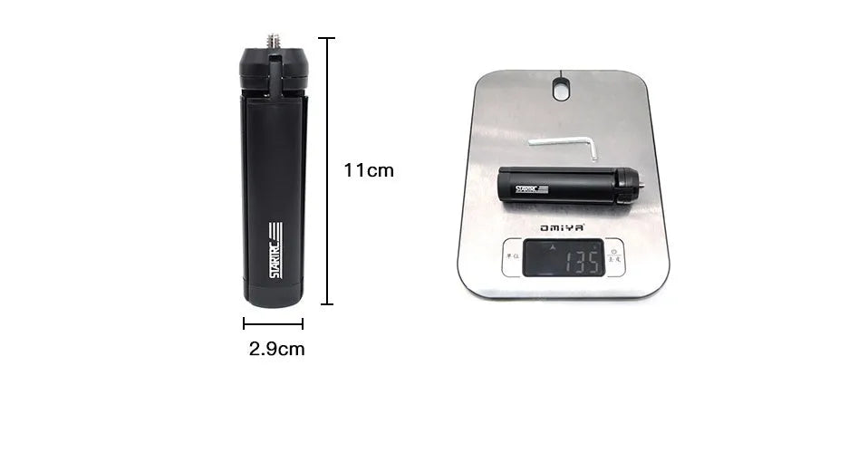 Aluminium alloy smartphone bracket with 11cm arm and universal clip for tripod mounting