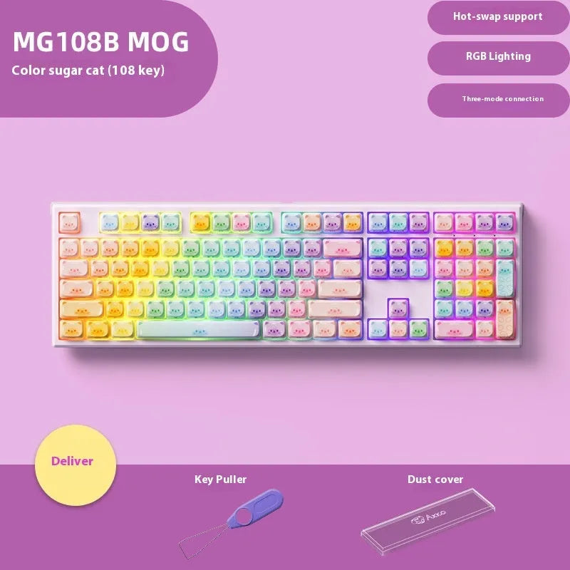 MG108B Colour Sugar Cat mechanical keyboard with Bluetooth wireless and piano switches