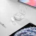 Translucent Bluetooth ear case clamshell housing in gold, purple, black and transparent colours