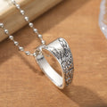 Silver flower love pendant necklace for women with heart-shaped alloy pendant and letters numbers text design