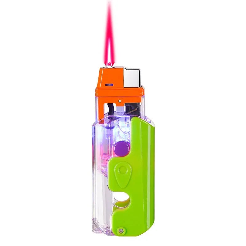 Colourful radish design lighter in orange, purple and green variants with wind-resistant function