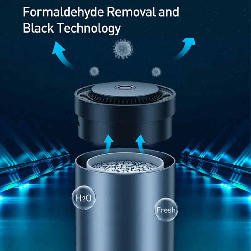 Car mounted cup seat aromatherapy solid balm with aluminium alloy cylinder and Gulong ointment in black or silver.