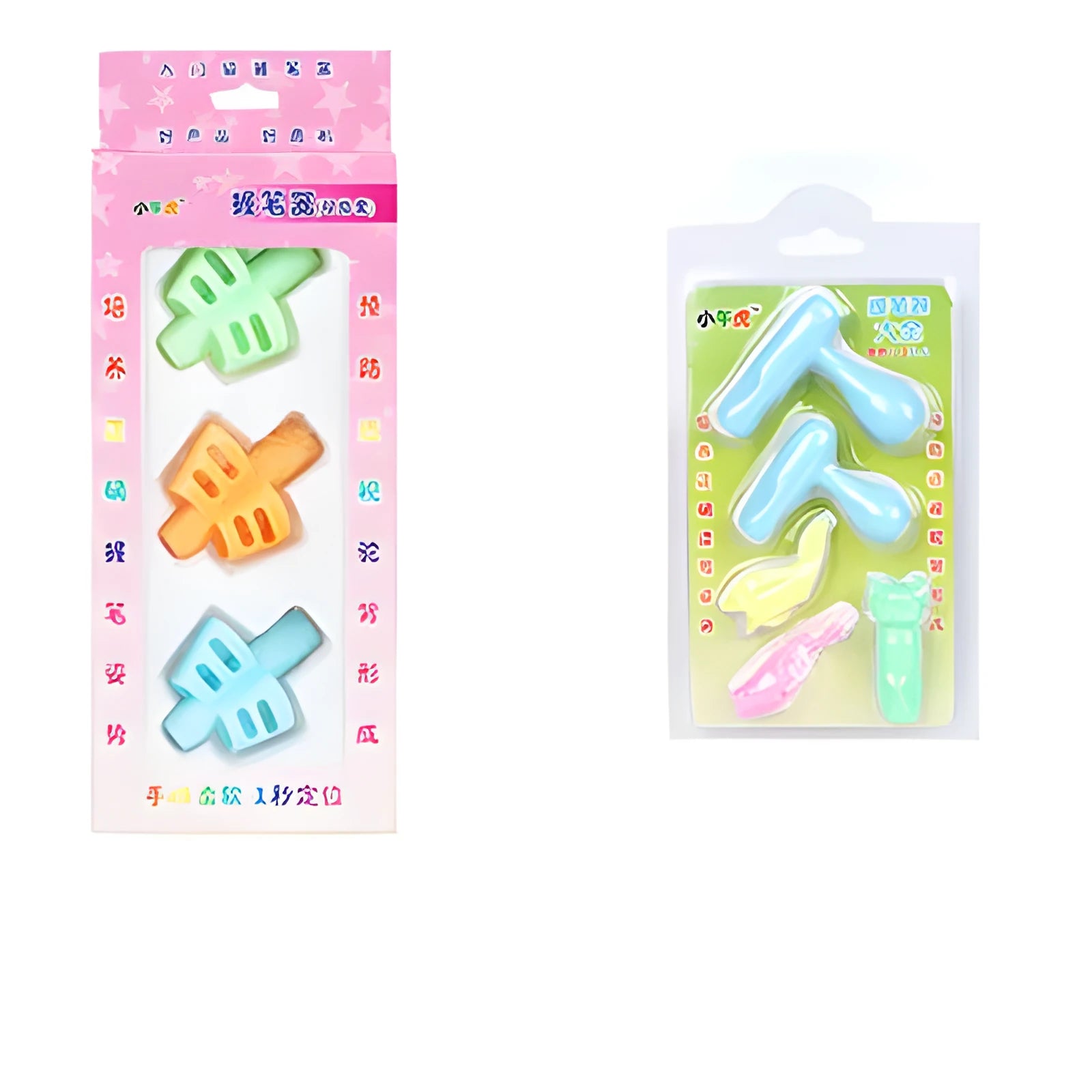 Cartoon design children's pen holder for posture correction made from soft rubber material
