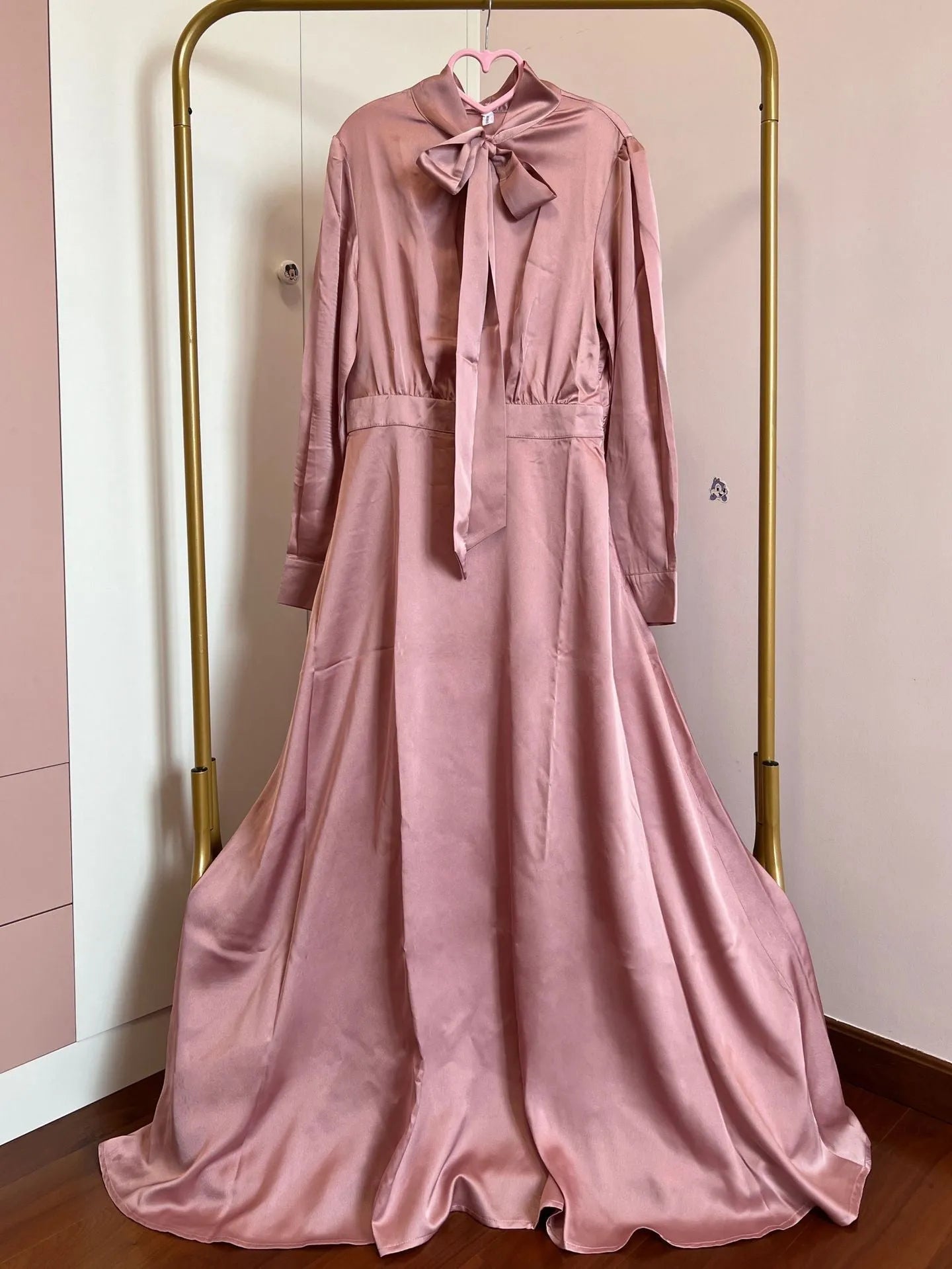 Women's Arabic style solid colour cotton blend dress in burgundy available in sizes S to XXL
