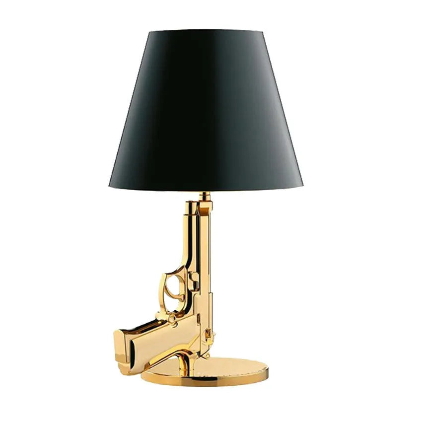 Modern creative Nordic desk lamp with resin base, plated gold finish, 235x425mm