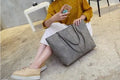 Genuine leather women's shoulder bag with adjustable strap in black colour
