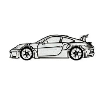 Black iron sports car wall art decoration on a wall, suitable for home or office use