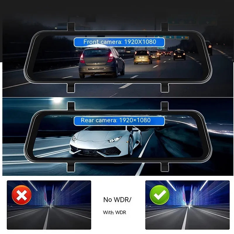 9-inch portable car GPS navigation system with touch screen and dual camera recording