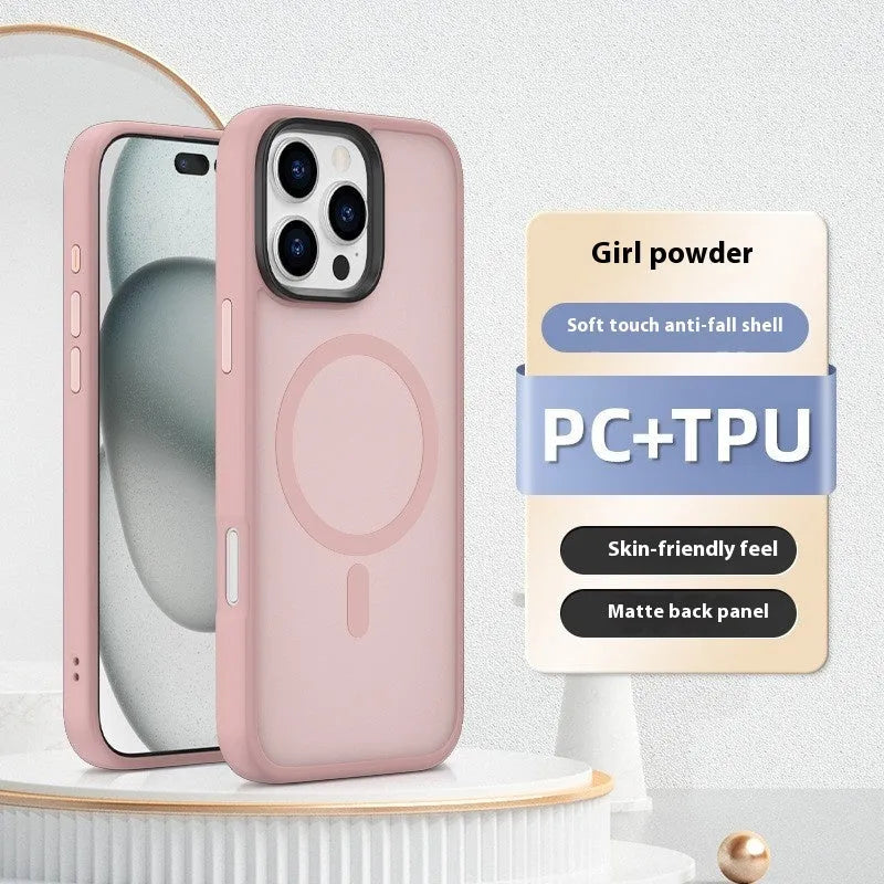 Black magnetic TPU PC phone case back cover for iPhone 12 Pro Max and iPhone 11