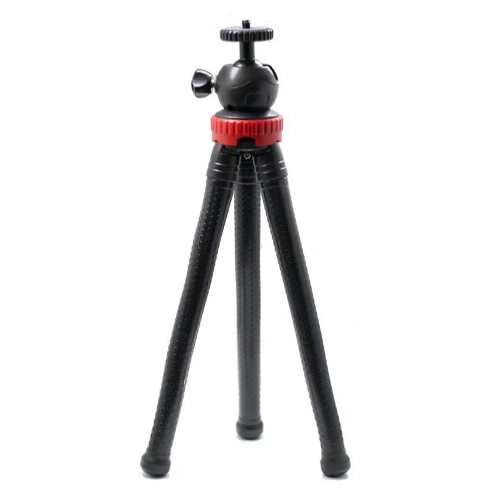 Black octopus tripod stand with flexible legs and a spherical gimbal head, shown extended to 30cm.