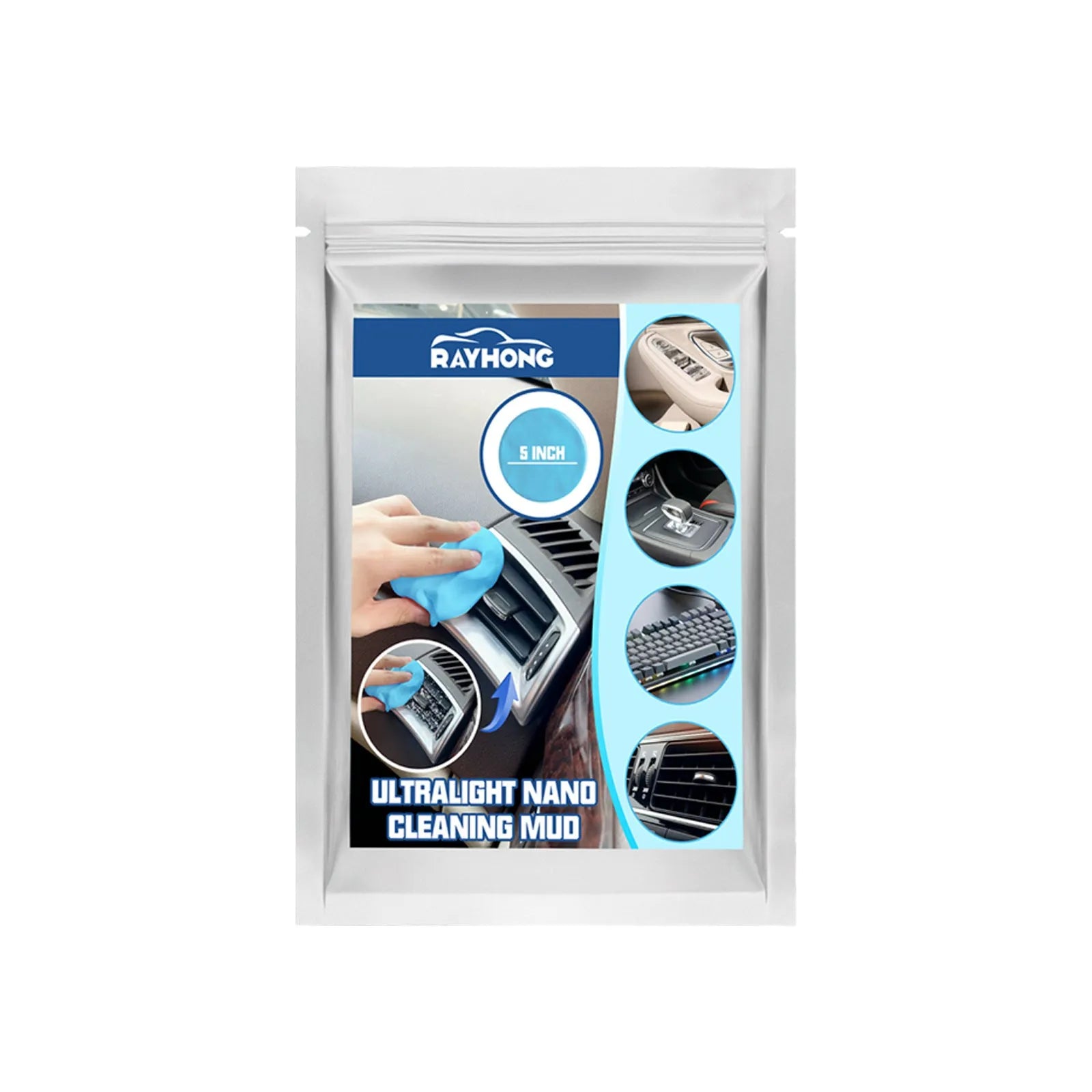 20g pack of beige car cleaning mud gel sheet for removing dust from interior gaps.