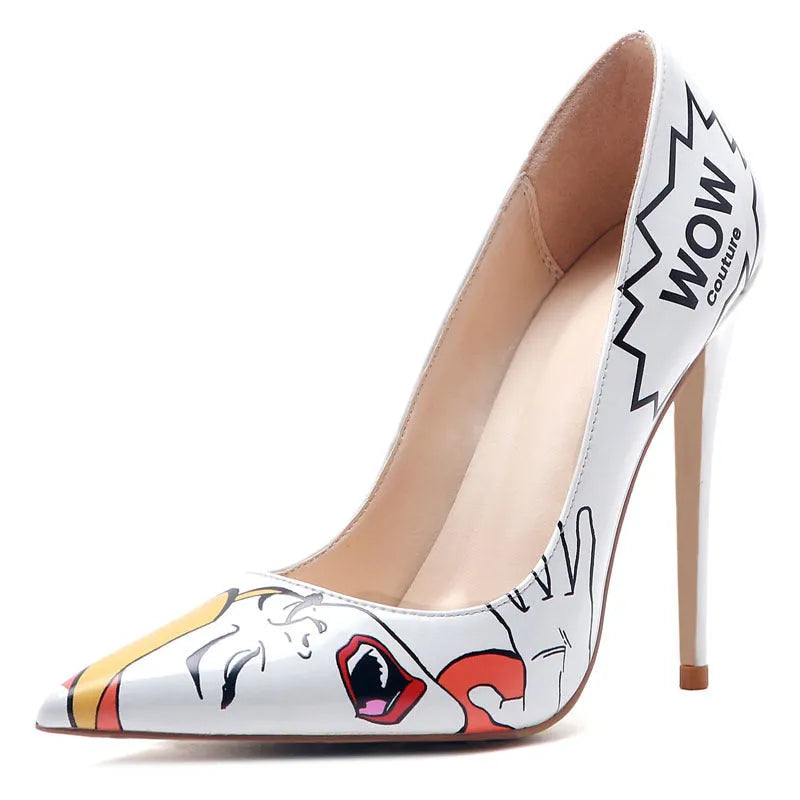 3D printed high heels in black grey with breathable microfiber upper and non-slip rubber sole