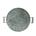 Round European-style wrought iron storage tray with belt design for jewellery and household organisation