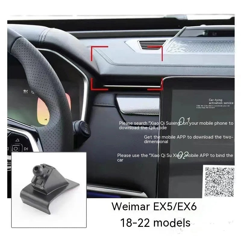 GOODWAY car dashboard mobile phone bracket with 360-degree rotation mounted in vehicle
