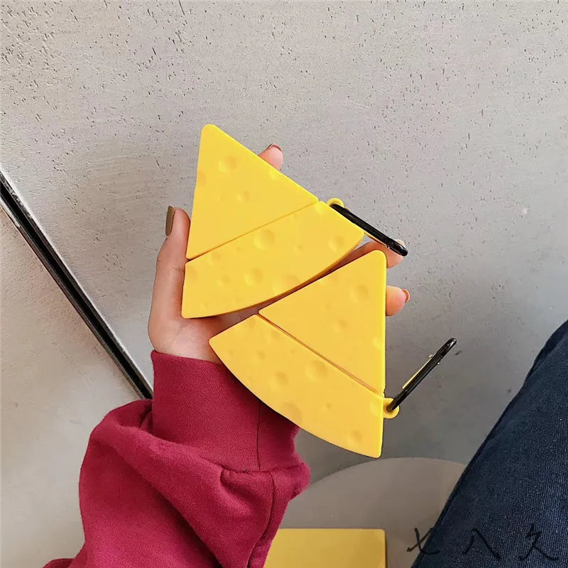 Yellow silicone protective cover for Apple AirPods 1, 2 and AirPods Pro 3 charging cases