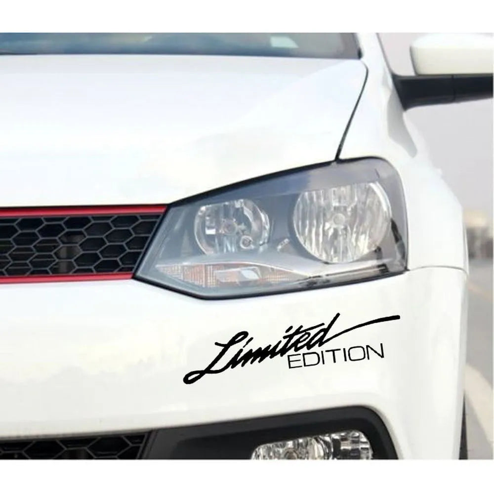 Reflective plastic bumper sticker showing colour options: black, white, and multi-colour, next to a ruler showing 16cm length.