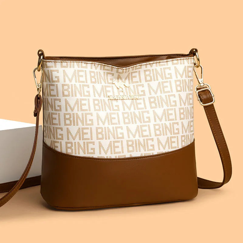 Brown retro messenger bag with multiple compartments and urban simplicity style