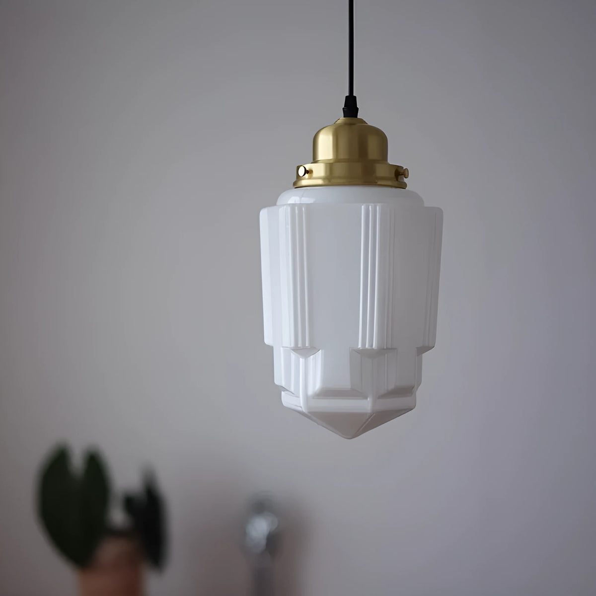 Brass glass American chandelier with warm LED light for restaurant or bedroom ceiling installation