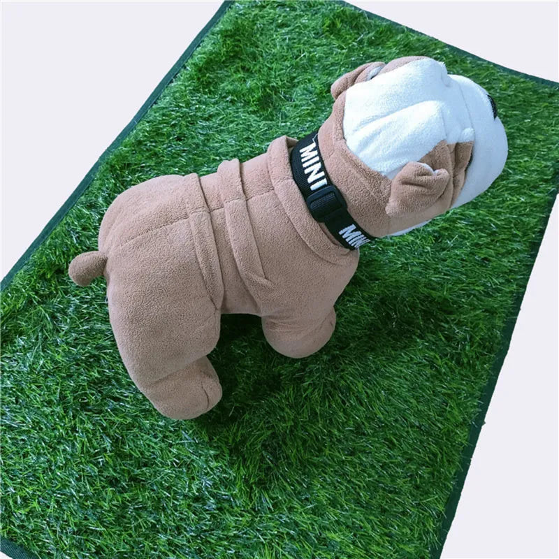 Green realistic dog grass pee pad with drainage-layer for potty training