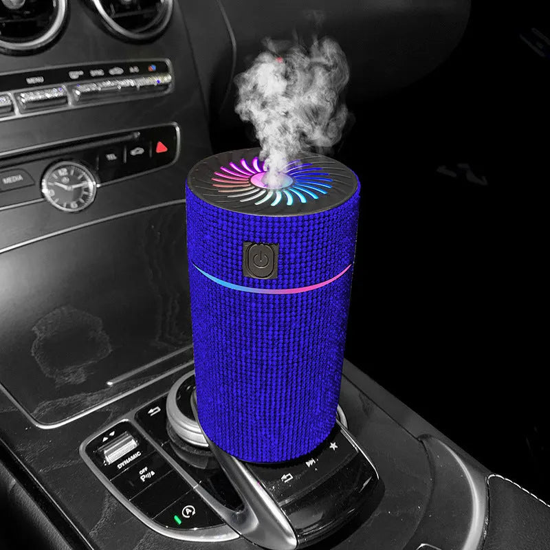 Car mounted USB air purifier humidifier in diamond finish colours
