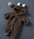 Unisex baby winter romper in cotton blend, O-neck pullover, available in eight colours and sizes 0 3M to 9 12M.