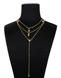 Moon star multilayer necklace set in alloy with plated finish, women's sweater chain, 1x star necklace