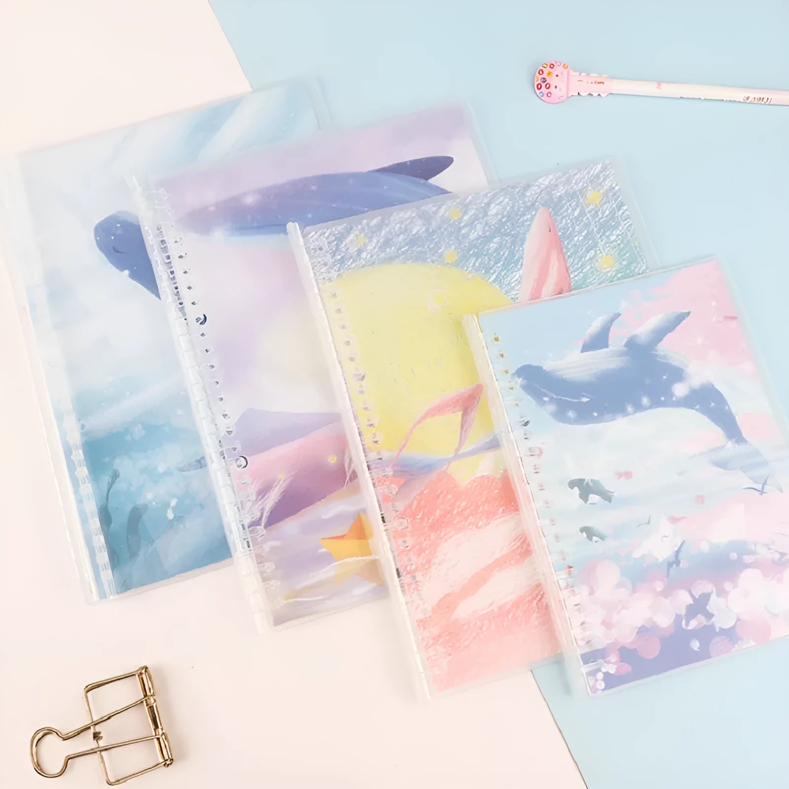 Hardback A5 and B5 children's notebook with animal illustrations and binder binding