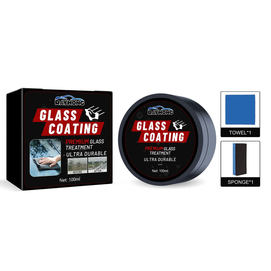 100ml windshield cleaning cream with cloth and sponge for car glass waterproof coating