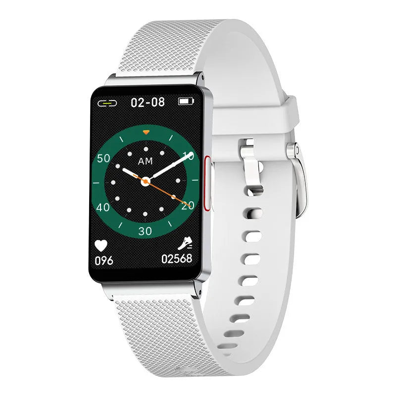 EP08 smart glucose bracelet in black gold silver colours with TPU strap and USB charger