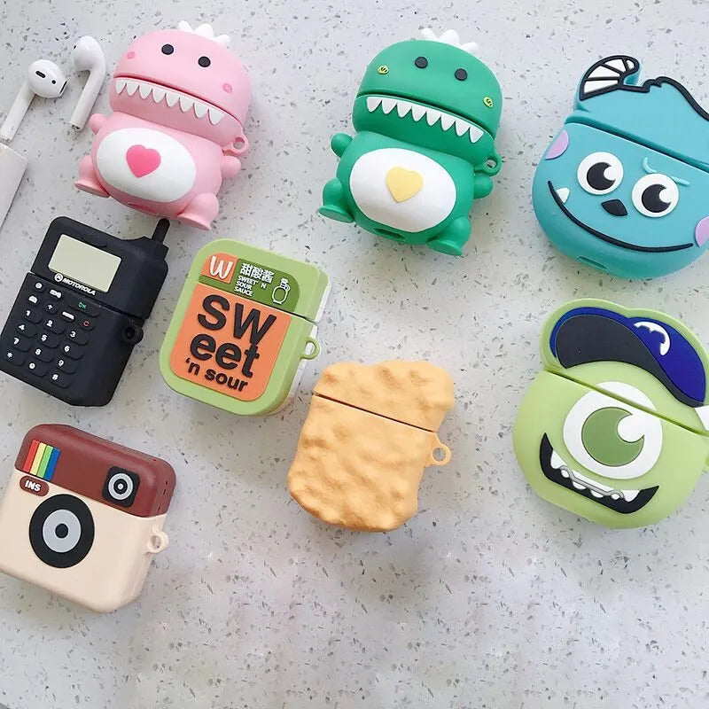 Cartoon animal silicone protective case for Apple AirPods in multiple colour options