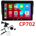 7-inch car wireless CarPlay display with suction cup mount and cigarette lighter power cable