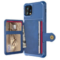 Solid colour imitation leather card wallet back cover case for iPhone.
