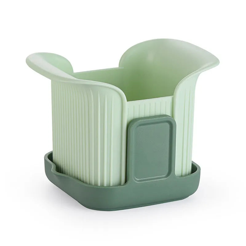 Green manual vegetable chopper for slicing onions, potatoes, radishes, and cucumbers with hand pressure operation