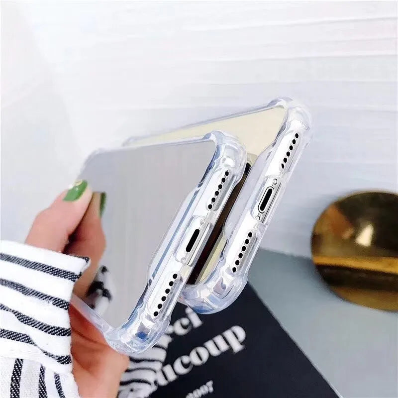 Mirror TPU protective iPhone case shown in multiple colour options