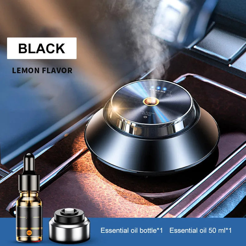 Black butterfly design car aromatherapy machine with USB cable and essential oil bottle