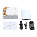 Compact white mobile phone fill light with adjustable head and mounting clips for video calls