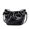 Soft PU Korean-style cloud crossbody bag with dumpling shape, pleated detail, phone pocket, and six colour options