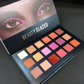 Beauty Glazed 18-colour eyeshadow palette with assorted eyeshadow pans in plastic case