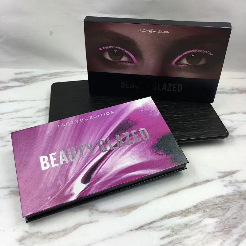 Beauty Glazed 18-colour eyeshadow palette with assorted eyeshadow pans in plastic case