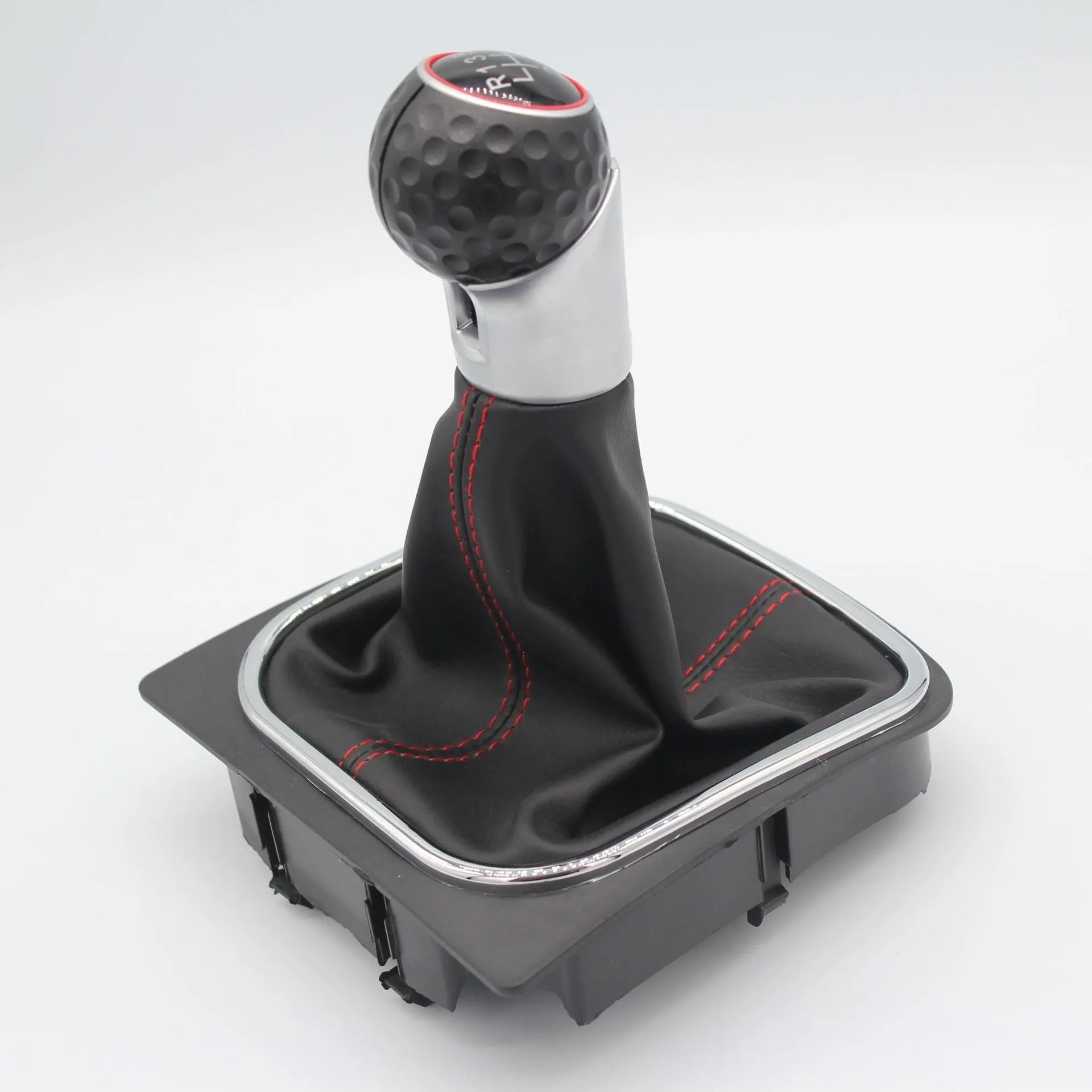Leather manual gear lever handball for Volkswagen Golf models 5, 6, and 7.