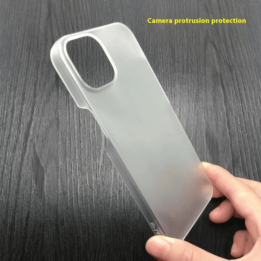 Ultra-thin half-pack frosted hard shell phone case for iPhone 11-16 series in black