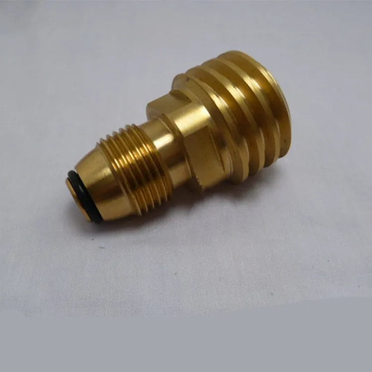 Brass gas brazier copper adapter with 7mm diameter and internal thread in gold colour