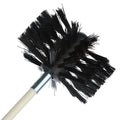 Flexible chimney cleaning brush with bendable rod and nylon bristles for duct inner walls