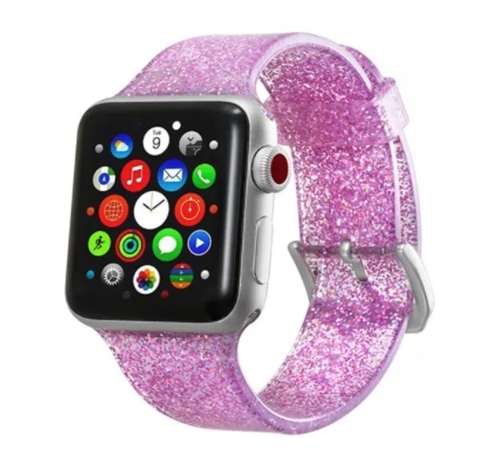 Silicone watch strap replacement for Apple Watch 38/40mm and 42/44mm in black
